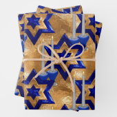 Jüdisch-Candlesticks-and-Stars-SET-3 Geschenkpapier Set (Beispiel)