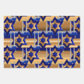 Jüdisch-Candlesticks-and-Stars-SET-3 Geschenkpapier Set (Vorderseite 3)