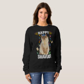Jüdisch Cat Kippah Happy Shavuot Matzah Shavuot Ho Sweatshirt (Vorne ganz)