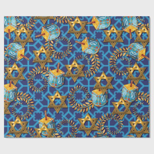 jüdisch Dreidel Geschenkpapier (Flach)