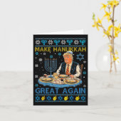 Jüdisch hässlich machen Hanukka wieder groß, lusti Karte (Gelbe Blume)