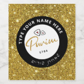 Judisch Hebrew Purim Mishloach Manot Custom Gold Weinetikett (Einzelnes Label)