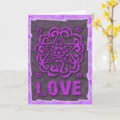 Jüdisch: Herz und Star der Liebe David Mandala Karte (Gelbe Blume)