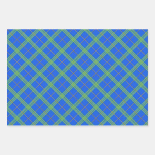 jüdisch-Menorah-Kariert-blau Geschenkpapier Set (Vorderseite 2)