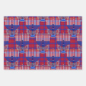 jüdisch-menorah-Kariert-Granatrot Geschenkpapier Set (Vorderseite)