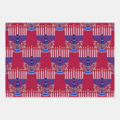 jüdisch-menorah-Kariert-Granatrot Geschenkpapier Set (Vorderseite 3)