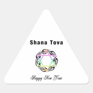 Jüdisch Neues Jahr Shana Tova Dreieckiger Aufkleber