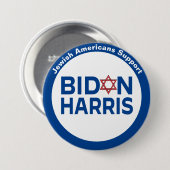 Jüdische Amerikaner unterstützen Biden Harris Butt Button (Vorne & Hinten)