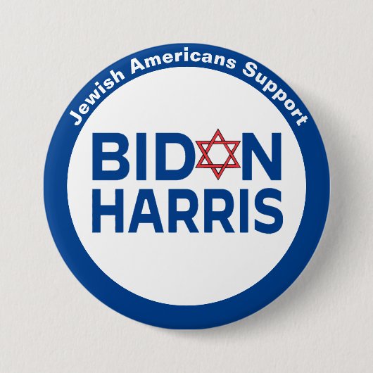 Jüdische Amerikaner unterstützen Biden Harris Butt Button (Vorderseite)