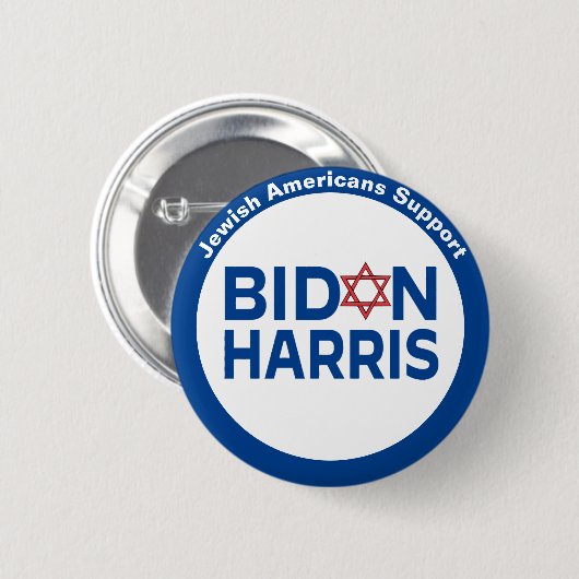 Jüdische Amerikaner unterstützen Biden Harris Button (Vorne & Hinten)