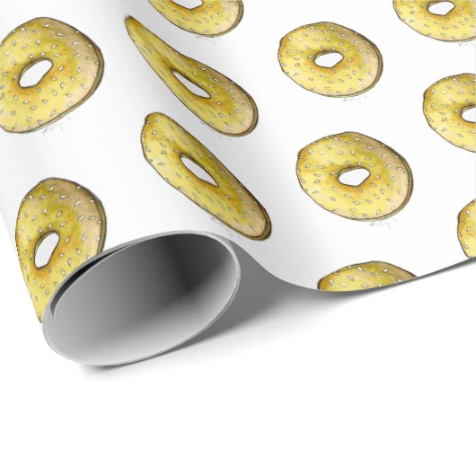 Jüdische Bäckerei Sesam Seed Bagel Brot Geschenkpapier (Rolleneckpunkt)