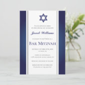 Jüdische Bar Mitzvah Personalisierte Einladung (Stehend Vorderseite)