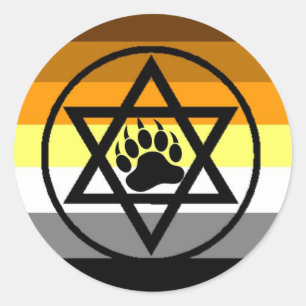 Jüdische Bärn-Stolz-Flagge Runder Aufkleber
