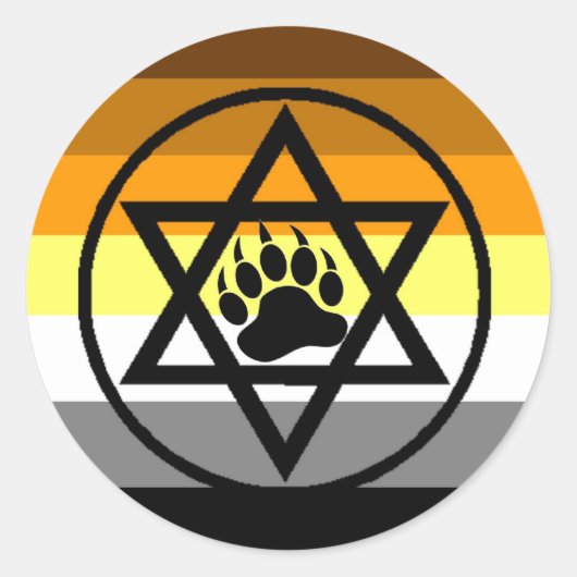 Jüdische Bärn-Stolz-Flagge Runder Aufkleber (Vorderseite)
