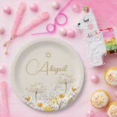 Jüdische Blume für Mädchenjunge mit Wasserfarbenfe Pappteller (Party)