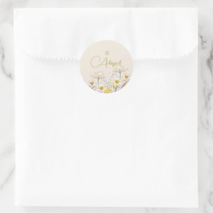 Jüdische Blume für Mädchenjunge mit Wasserfarbenfe Runder Aufkleber