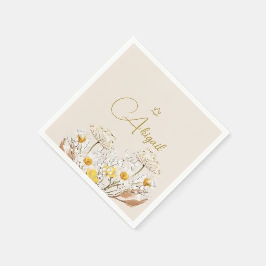 Jüdische Blume für Mädchenjunge mit Wasserfarbenfe Serviette (Ecke)