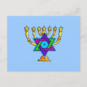 Jüdische Candlesticks Postkarte