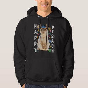 Jüdische Cat Kippah Happy Pesach Matzah Pessach Ho Hoodie