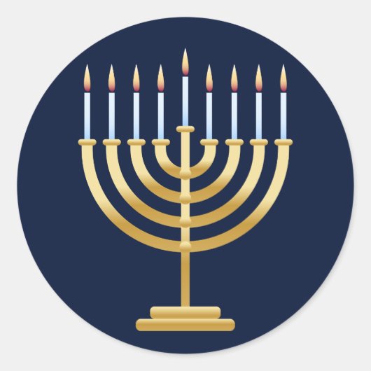 Jüdische Chanukah menorah Runder Aufkleber (Vorderseite)