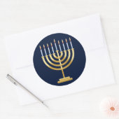 Jüdische Chanukah menorah Runder Aufkleber (Umschlag)