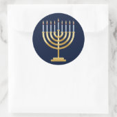 Jüdische Chanukah menorah Runder Aufkleber (Tasche)