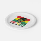 Jüdische Erinnerung an meine Vorfahren feiern Blac Pappteller (Schrägansicht)