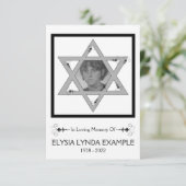 jüdische Erinnerungskarte Einladung (Stehend Vorderseite)