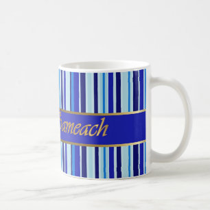 Jüdische Feiertags-blaue Streifen-Tasse Kaffeetasse