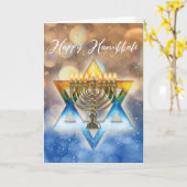 Jüdische Ferienkarte - Festival der Lichter Hanukk Karte (Gelbe Blume)
