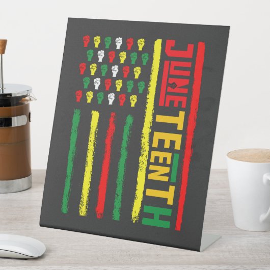 Jüdische Flagge feiert Schwarze Freiheit 1865 Sockelschild (In Situ)