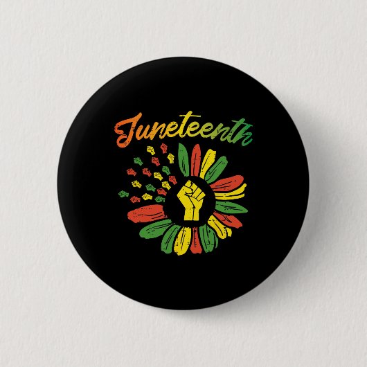 Jüdische Flagge Fist Daisy 1865 Schwarzer Pride Af Button (Vorderseite)
