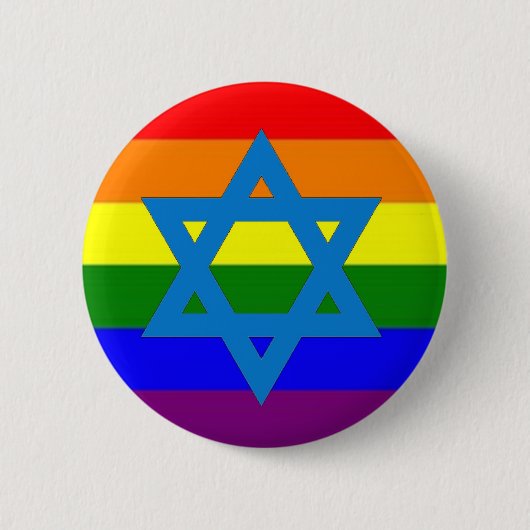 Jüdische Gay Pride-Flagge Button (Vorderseite)