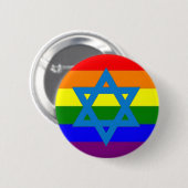 Jüdische Gay Pride-Flagge Button (Vorne & Hinten)