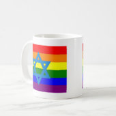 Jüdische Gay Pride-Flagge Kaffeetasse (Vorderseite Links)