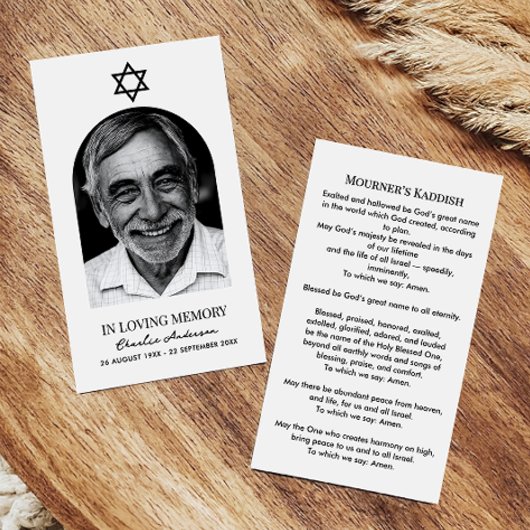 Jüdische Gedenkkarten für das moderne Foto Visitenkarte