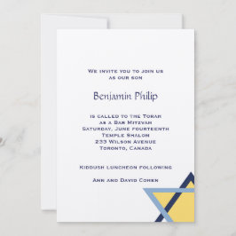 Jüdische Gelbe blaue Sterne Einladung