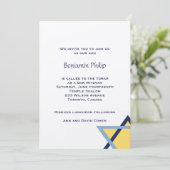 Jüdische Gelbe blaue Sterne Einladung (Stehend Vorderseite)