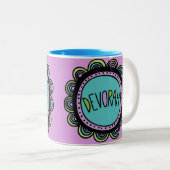 Jüdische Geschenk-Kaffee Tasse-Devorah Zweifarbige Tasse (VorderseiteRechts)