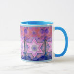 Jüdische Geschenk-Kaffee Tasse-Kabbalah Tasse<br><div class="desc">Geometrischer Davidsstern Mit Kabbalistic Motivhintergrund in den Rosa und in den Purpur.</div>