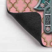 Jüdische Hand-Folie hängender Beerenschmuck-Stamme Mousepad (Ecke)