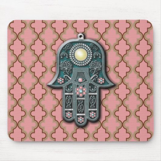 Jüdische Hand-Folie hängender Beerenschmuck-Stamme Mousepad (Vorne)