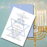 Jüdische hebräische Twin Boys - Einladung<br><div class="desc">Ein Zwillingsknaben aus der hebräischen Zeremonie lädt zu einem Naming Day ein. Die Vorlage hat ein blaues Design mit dem Star of David auf der Vorderseite. Die Designvorlage besteht aus einem blauen Text, der leicht in Ihre Informationen geändert werden kann. Wählen Sie aus einer Reihe von Papiertypen. Die Rückseite hat...</div>