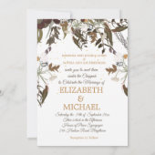 Jüdische Hochzeit Chuppah Elegant Rustikale Flora Einladung (Rückseite)