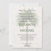 Jüdische Hochzeit Chuppah Elegante Moderner Palm Einladung (Rückseite)