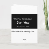 Jüdische Hochzeit, Chuppah Karte (Rückseite)