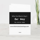 Jüdische Hochzeit, Chuppah Karte (Rückseite)