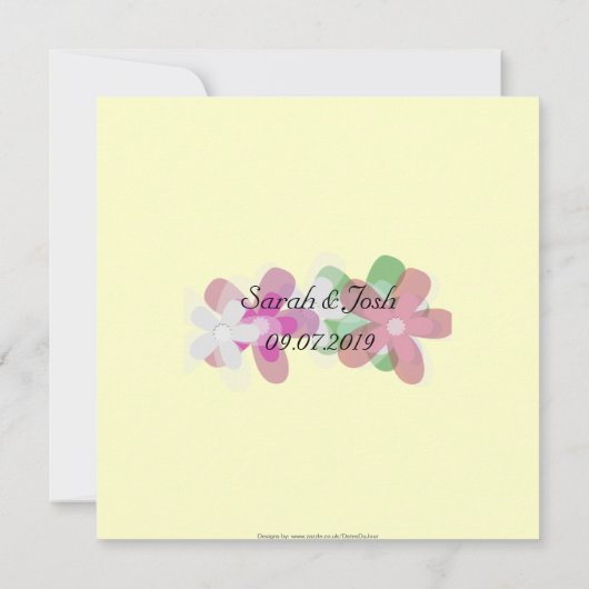 Jüdische Hochzeit der Blumenüberdachung Einladung (Rückseite)