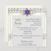 Jüdische Hochzeit der Weißen Blume Einladung (Vorne/Hinten)