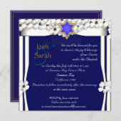 Jüdische Hochzeit der Weißen Blume Einladung (Vorne/Hinten)